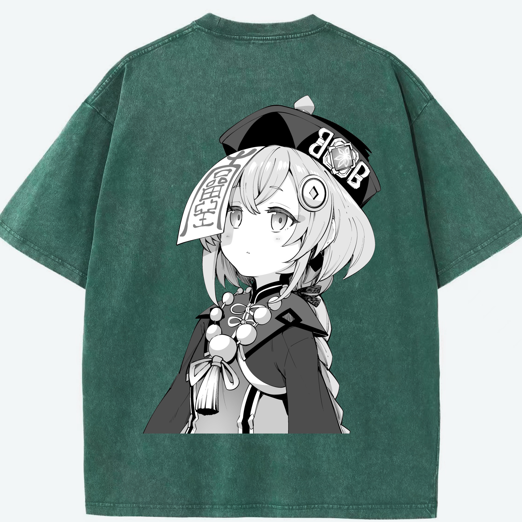 げんし神 七七 なな  genshin Nana 綿100% ヴィンテージ風 半袖Tシャツ（背面プリント）